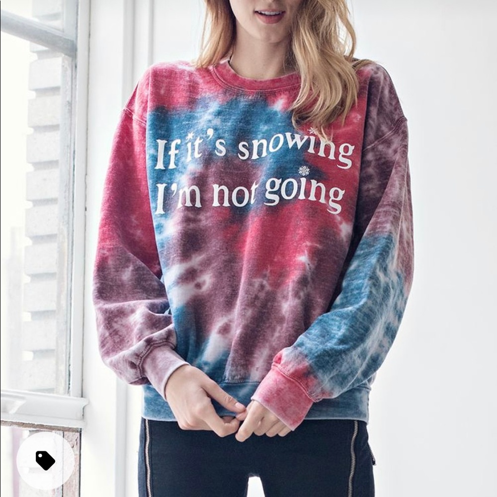 Jac Vanek Red and Blue Tie-Dye Sweatshirt